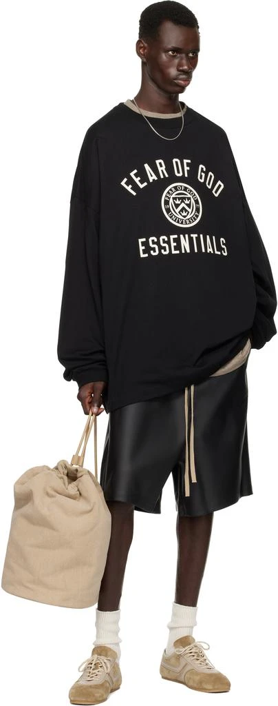 Essentials Black Jersey Long Sleeve T-shirt 5