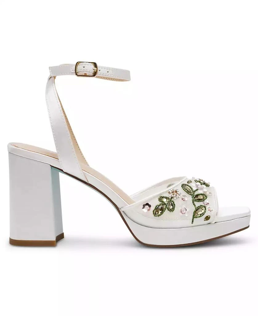 Betsey Johnson Women's Kirra Floral Beaded Platform Dress Sandals 2