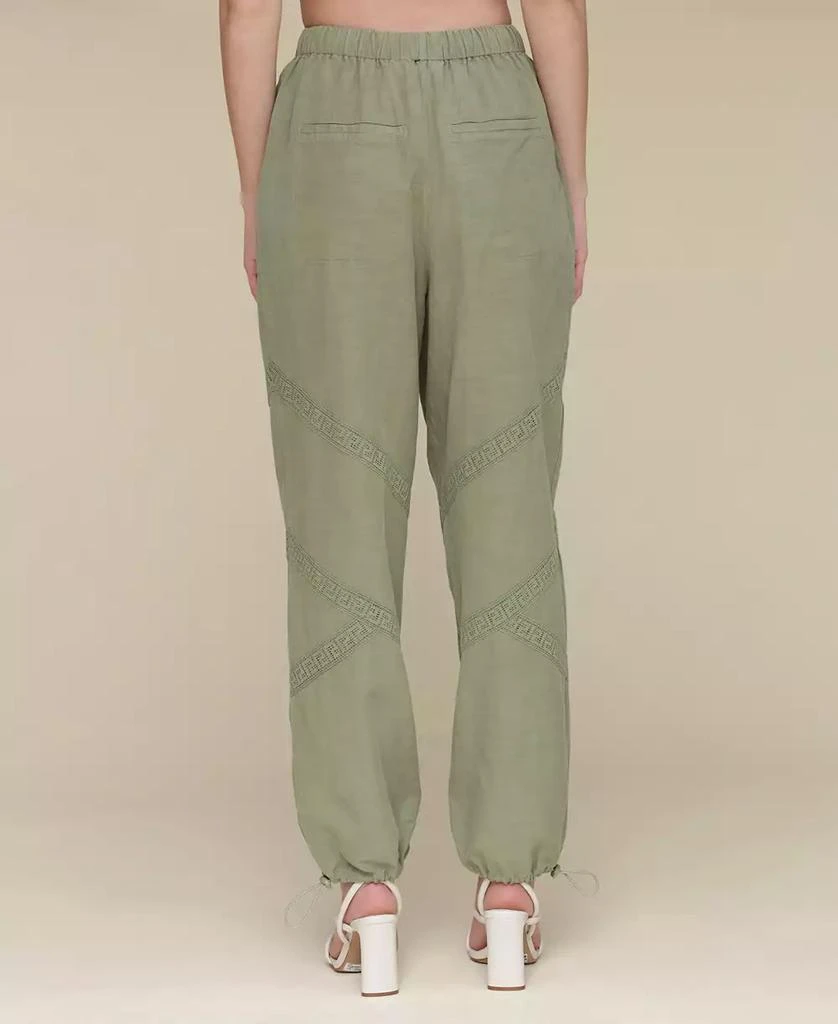 Avec Les Filles Women's Crochet-Trim Soft Utility Jogger Pants 2