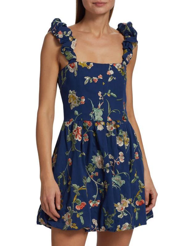 Sea Julian Puff-Strap Embroidered Minidress 1