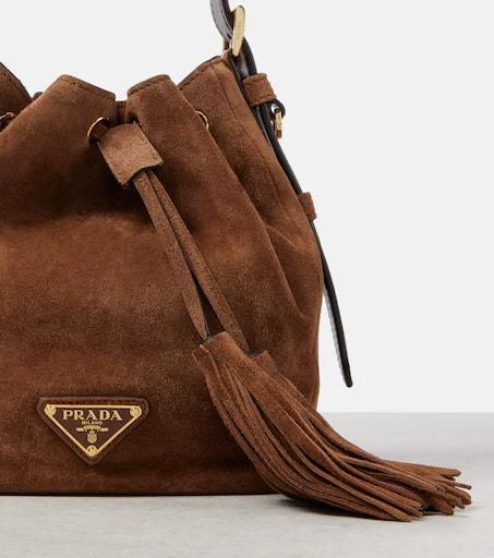 Prada Small suede bucket bag 6