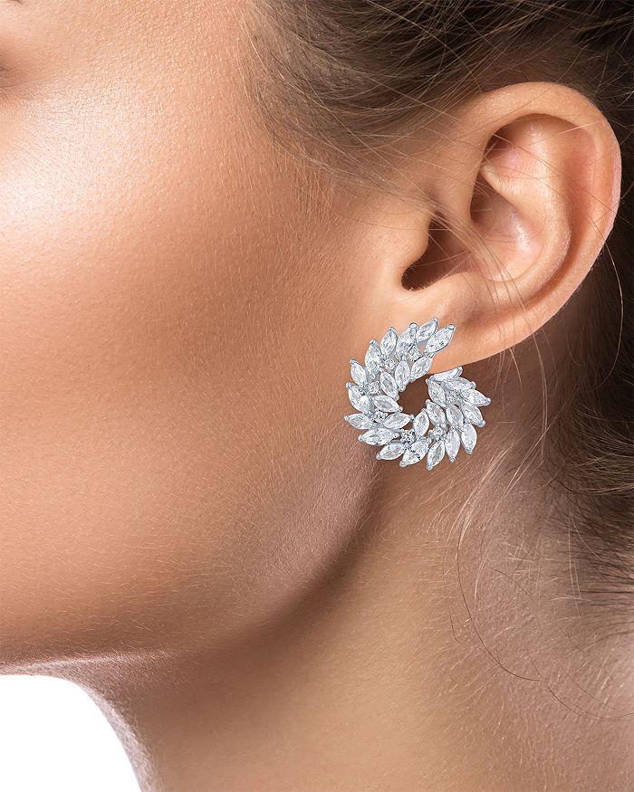Kenneth Jay Lane Round & Marquise Cubic Zirconia Swirl Statement Earrings