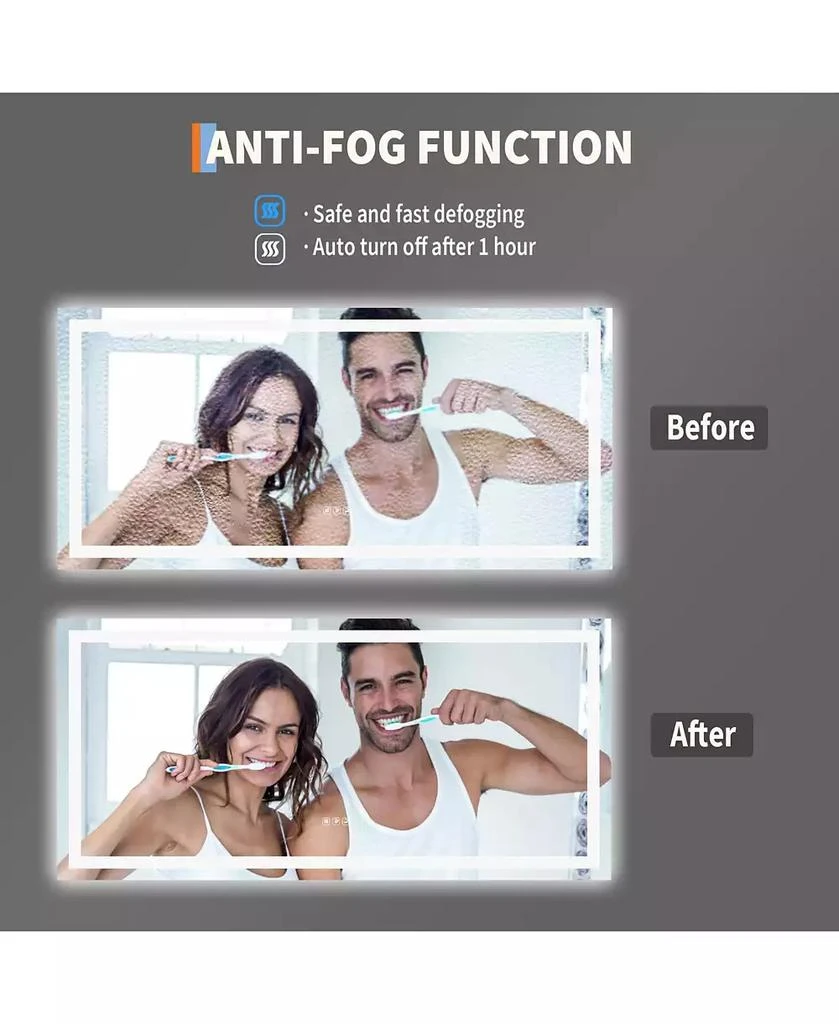 Homfan LED Bathroom Mirror with Lights, Front Lit + Backlit Vanity Mirror for Wall, Dimmable Lighted Bathroom Vanity Mirror, Anti-Fog, Memory Function 5