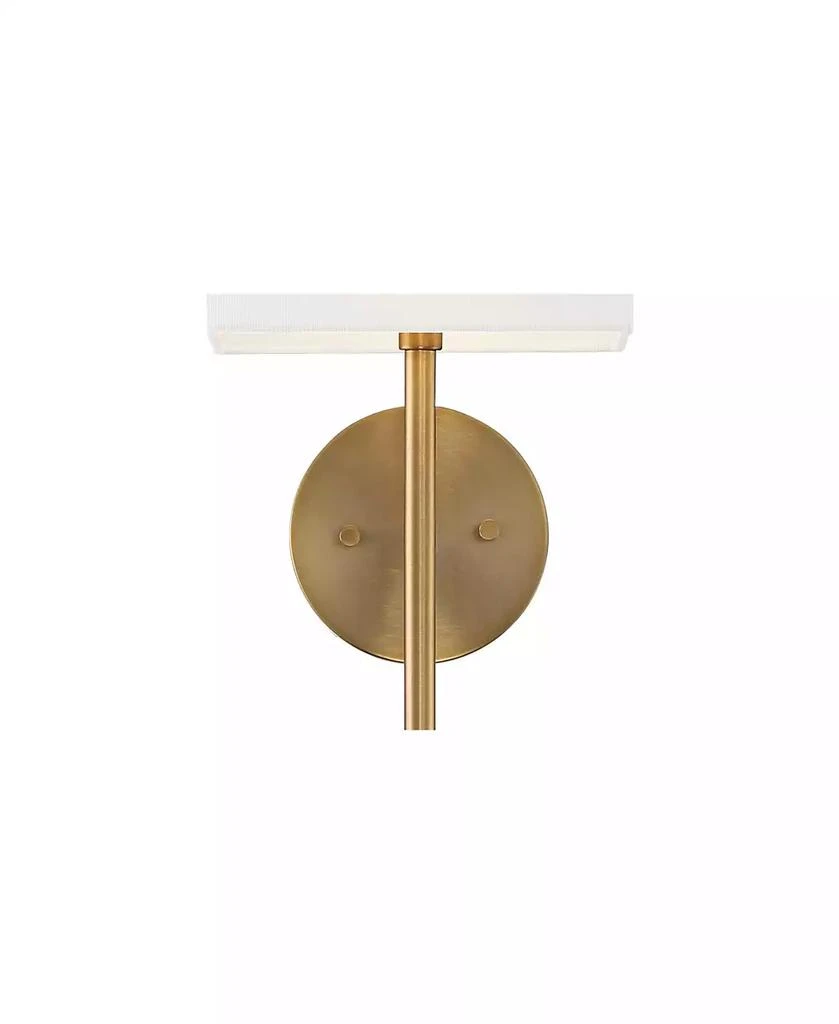 Possini Euro Design Modern Wall Sconce Lighting Warm Brass Hardwired 16 1/4" High Fixture Rectangular Linen Bedroom Home Living Room 6