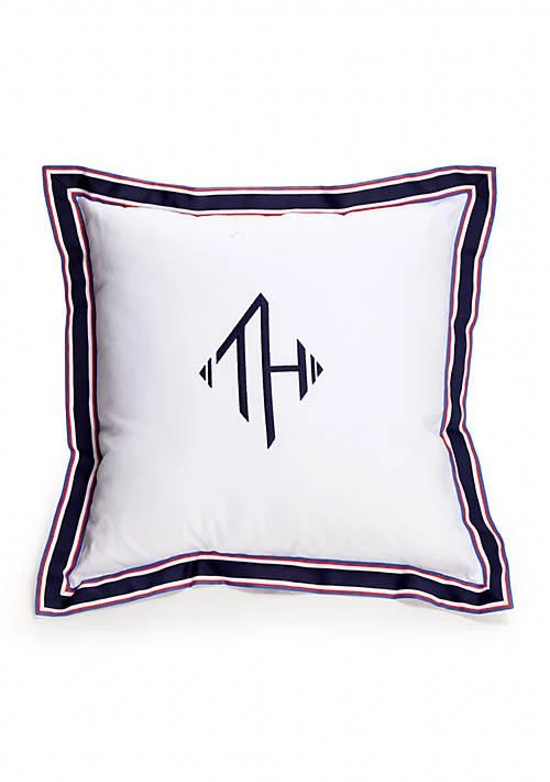 Tommy Hilfiger Hilfiger Monogram Grosgrain Decorative Pillow 18 In X 18 In 1