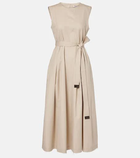 Max Mara Amina pleated cotton midi dress 1