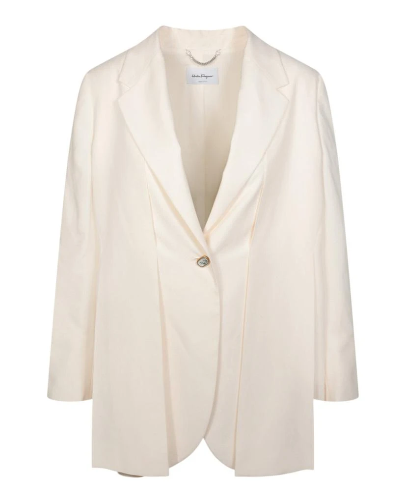 Salvatore Ferragamo Single Button Silk Blazer