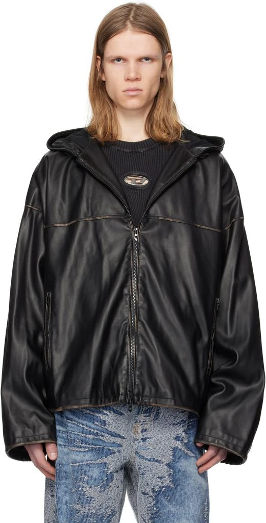 Diesel Black J-Antil Faux-Leather Jacket 1
