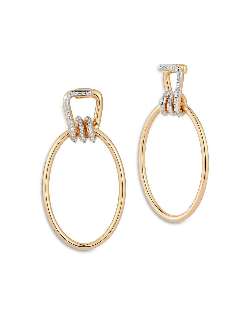 Walters Faith 18K Rose & White Gold Huxley Diamond Coil Link Drop Hoop Earrings 1
