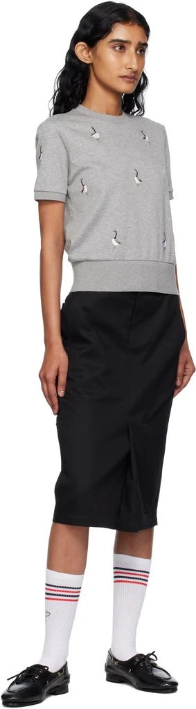 Thom Browne Gray Cotton Milano Geese T-shirt 4