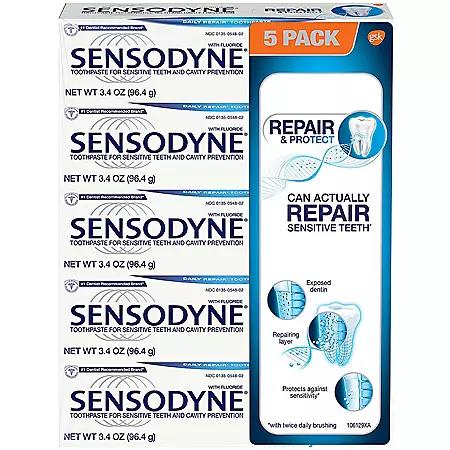 Sensodyne Sensodyne Repair & Protect Toothpaste for Sensitive Teeth, 3.4 oz., 5 pk.