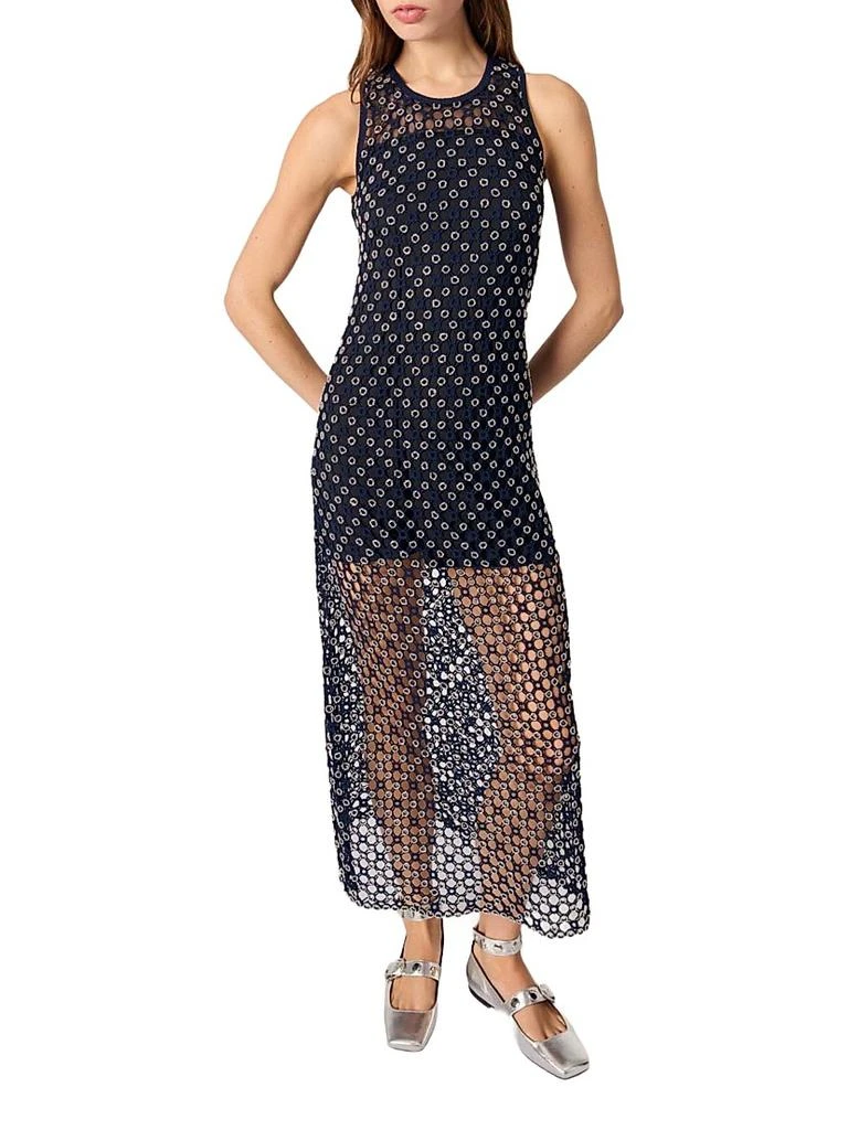 maje beaded crochet maxi dress Elegant Strapless Shiny Beaded Sequin Long Prom Dresses Formal Evening –  EvaFashionDress main image 1
