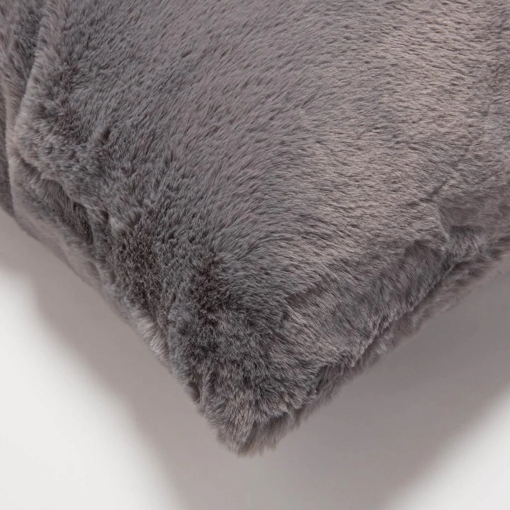 in homeware ïn home Recycled Polyester Faux Fur Cushion - Dark Grey 2