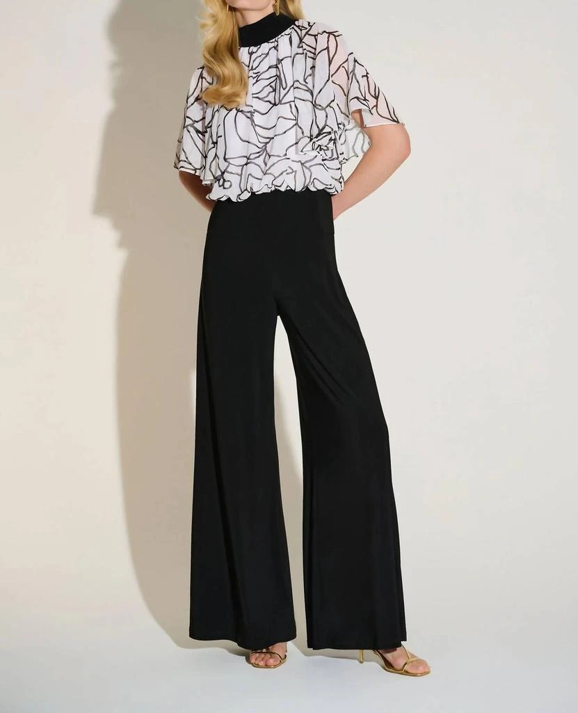 JOSEPH RIBKOFF Joseph Ribkoff - Foiled Floral Flared Jumpsuit