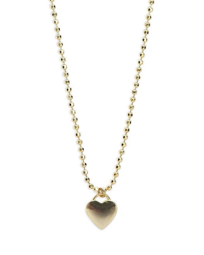 Argento Vivo Heart Ball Chain Pendant Necklace in 18K Gold Plated Sterling Silver, 16"-18" 1