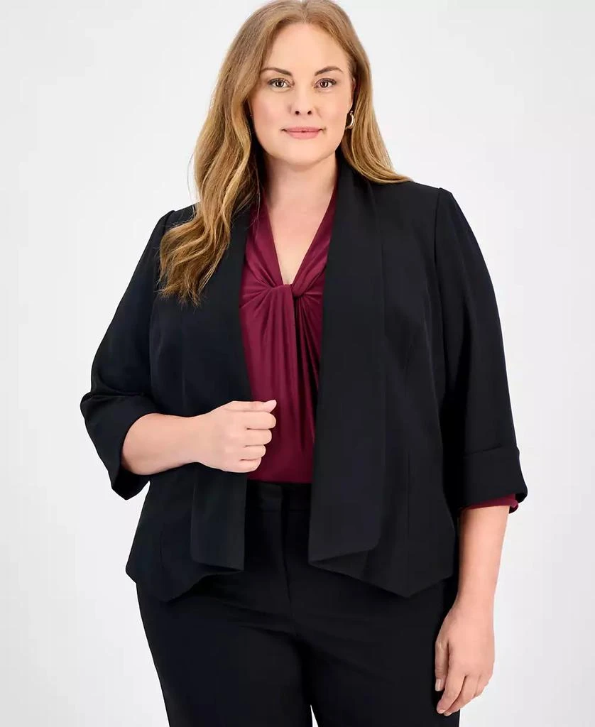 Kasper Plus Size Open-Front Soft Blazer 5