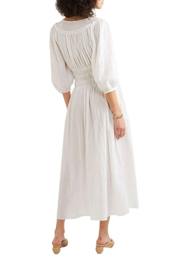 Three Graces London Arabella shirred cotton-gauze midi dress 4