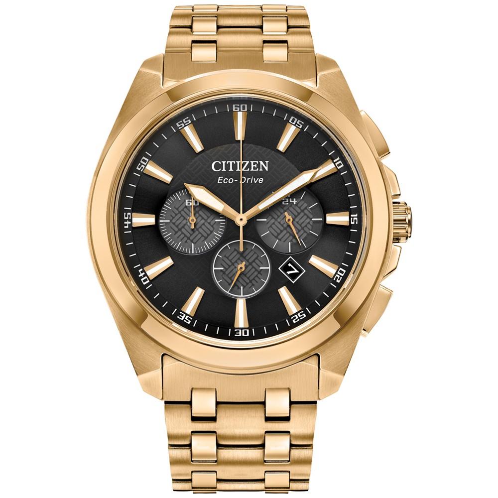 Citizen Eco-Drive Men's Chronograph Classic Gold-Tone Stainless Steel Bracelet Watch 41mm