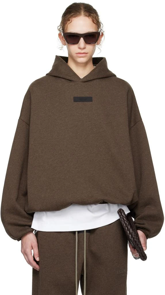 Essentials Brown Elasticized Hoodie 1