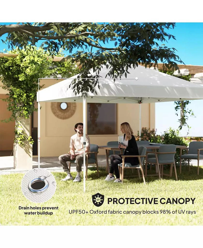 Outsunny 10
x 10
Pop Up Canopy Tent with Sidewall, UPF50+, Sea 7