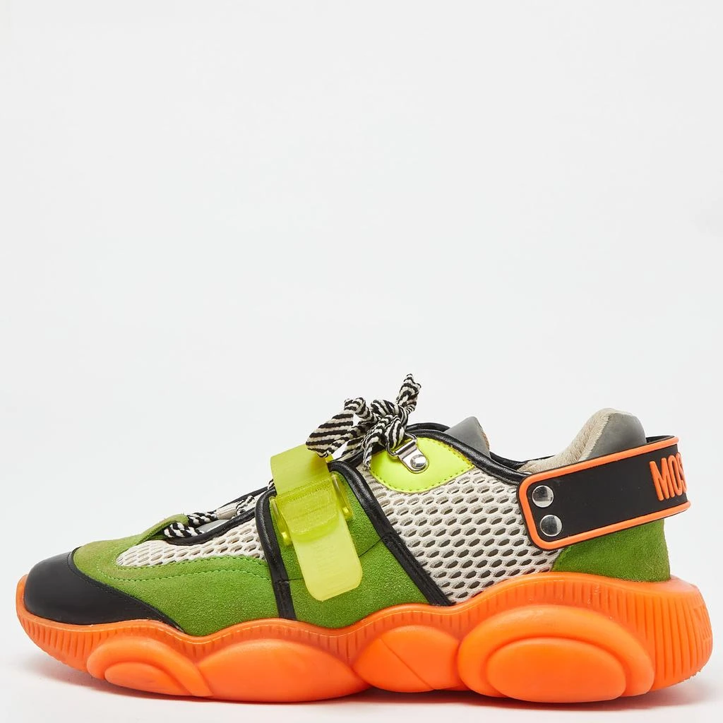 Moschino Moschino Multicolor Suede and Mesh Fluo Teddy Sneakers Size 41 1