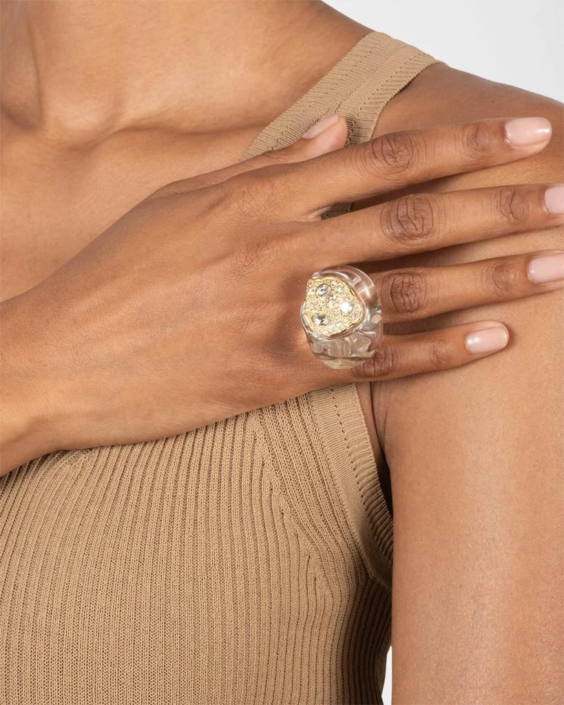 Alexis Bittar Liquid Lucite Crystal Pave Geode Ring 2