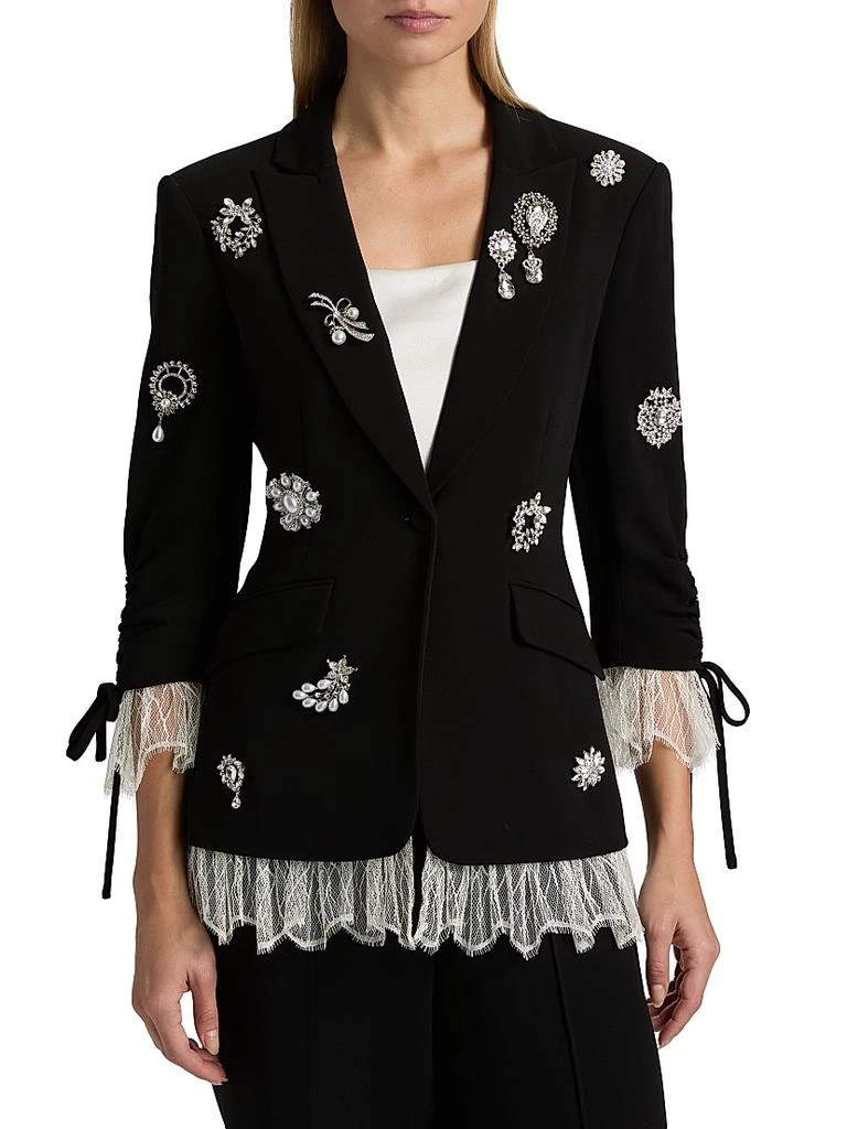 Cinq à Sept Roxie Crystal Brooch Blazer 3
