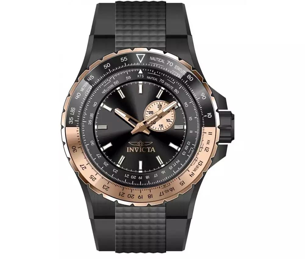 Invicta Men's 49725 Aviator Quartz VD72 Black Dial Watch