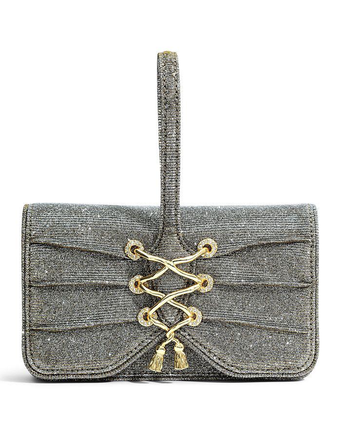 Alexis Bittar Lace Up Glitter Wristlet