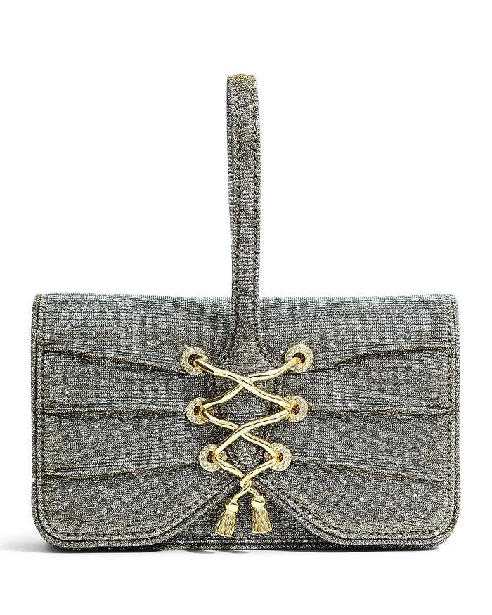 Alexis Bittar Lace Up Glitter Wristlet 1
