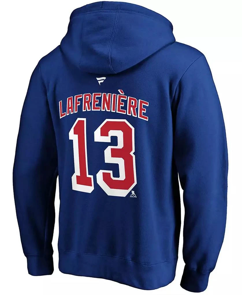 Fanatics Men's Alexis Lafreniere Royal New York Rangers Authentic Stack Name and Number Pullover Hoodie 3