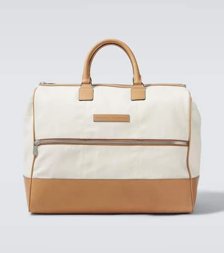 Brunello Cucinelli Boston Summer canvas duffel bag 1