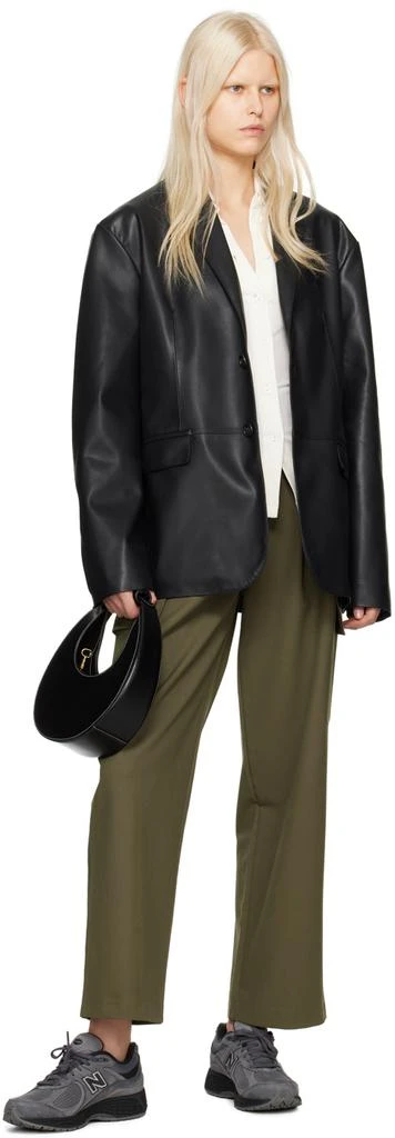 The Frankie Shop Black Olympia Faux-Leather Blazer 4