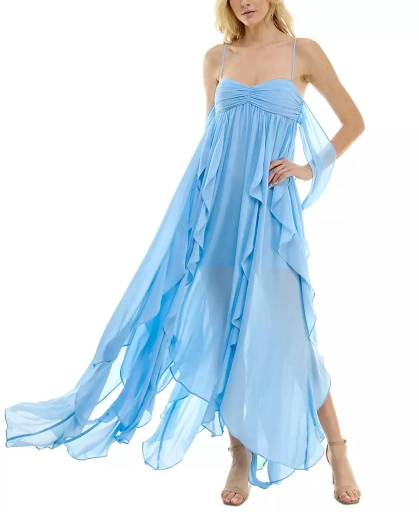 sachin and babi light blue dress Women's Ruffled Chiffon Bandeau-Neck Gown – On Sale Now with Up to 81% Off