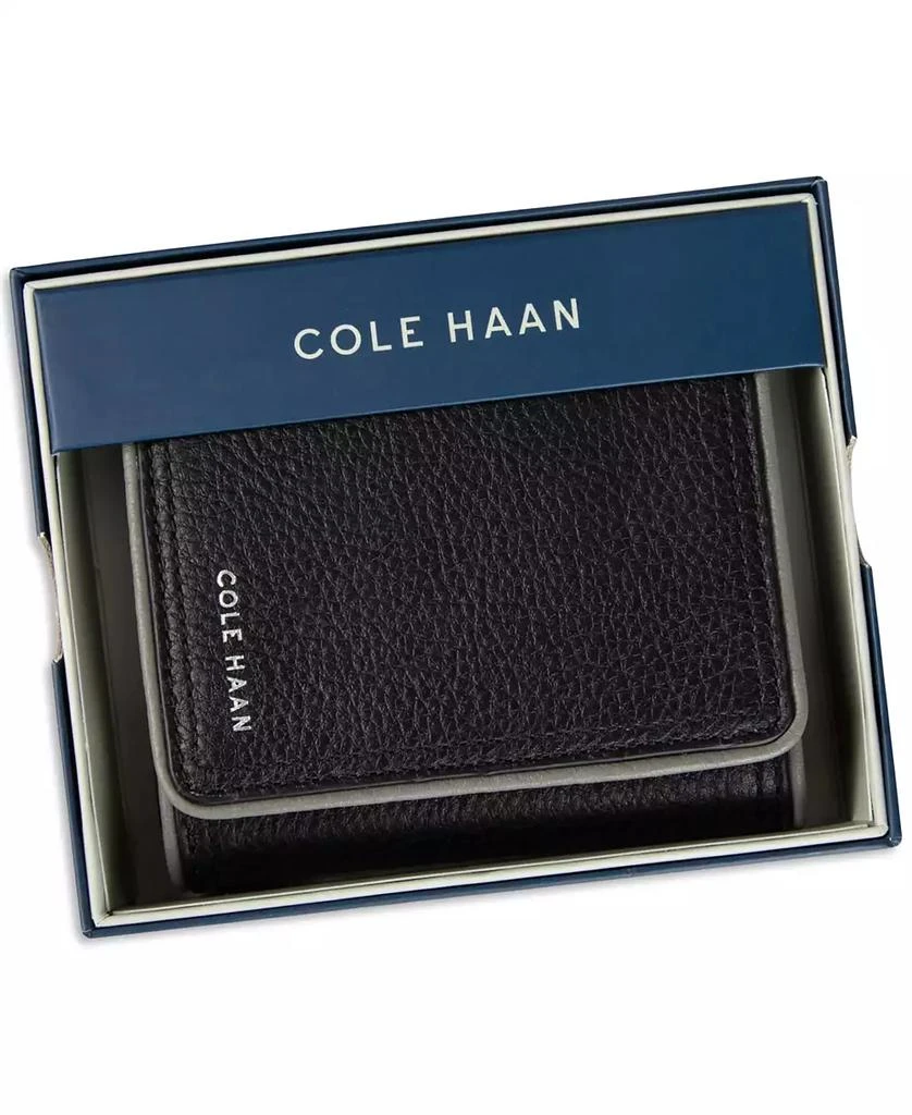 Cole Haan Men's Leather Trifold Wallet with Contrast Color Edge 12