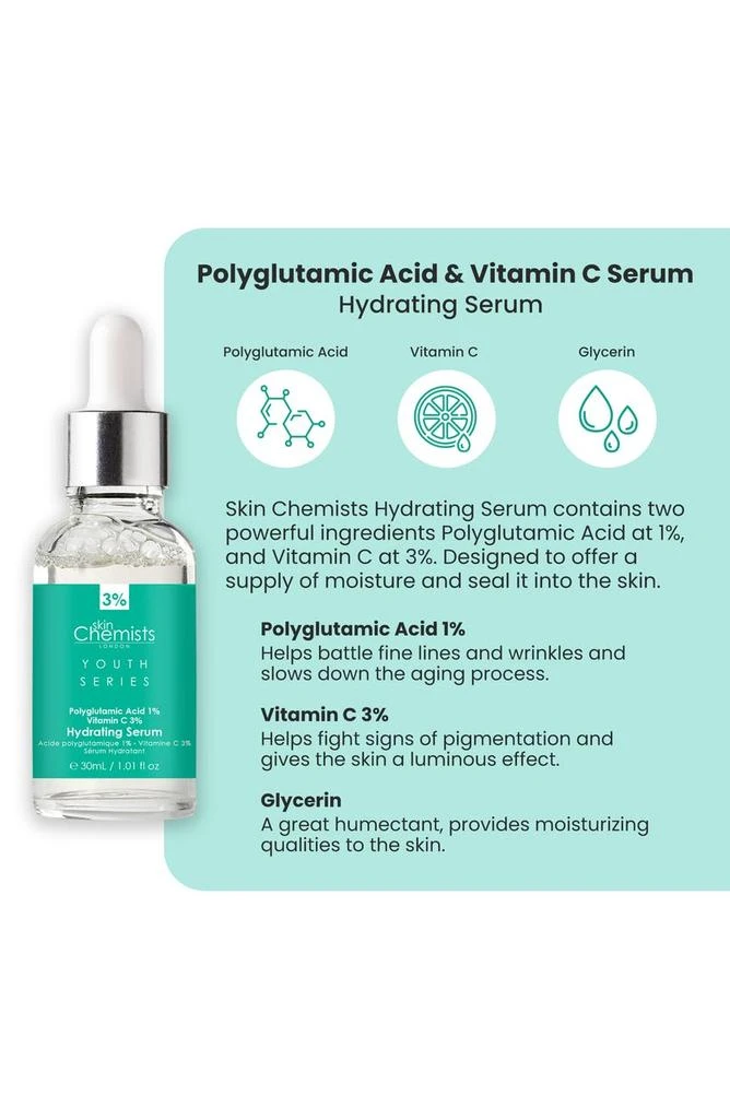 SKINCHEMISTS Polyglutamic Acid & Vitamin C Hydrating Serum - 30ml 4