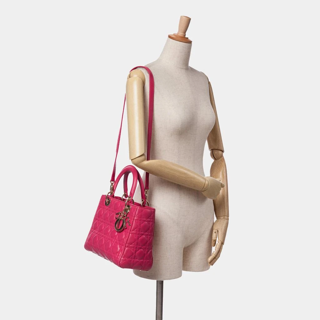 Dior Dior Pink Lambskin Cannage Medium  Lady Dior 2