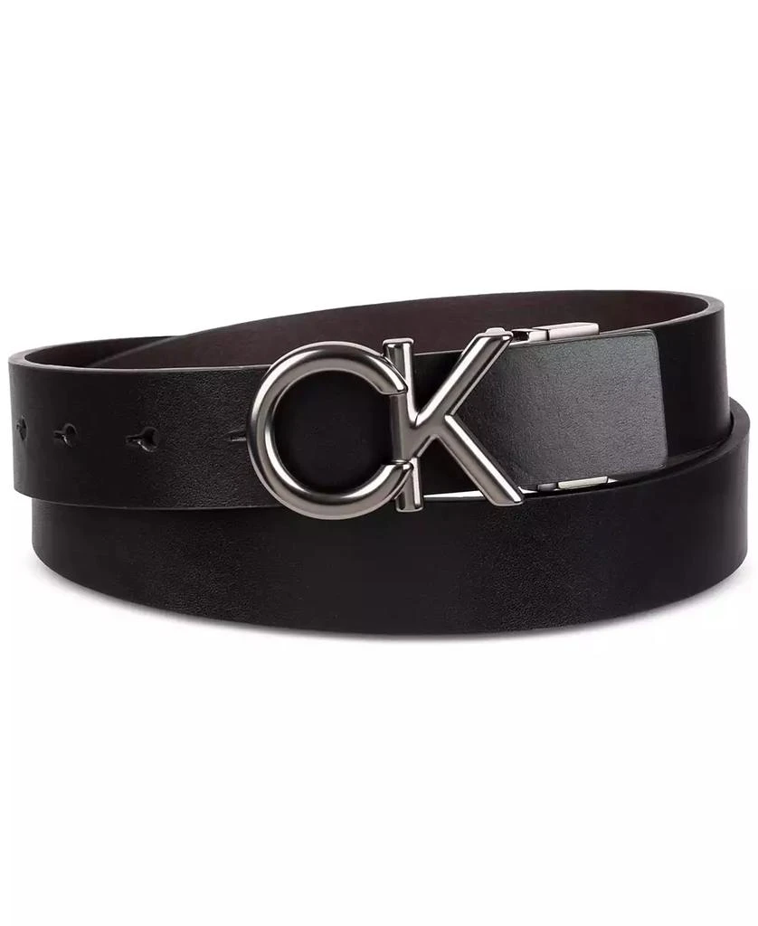 Calvin Klein Men's Monogram Buckle Reversible Leather Belt 1