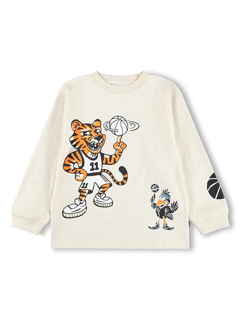 MOLO Little Boy
s Unity Cartoon Basketball Cotton Shirt