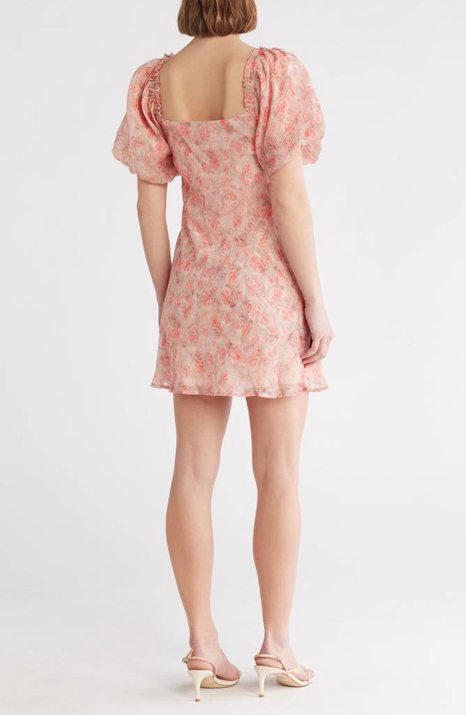 Lush Puff Sleeve Ruched Dress 2