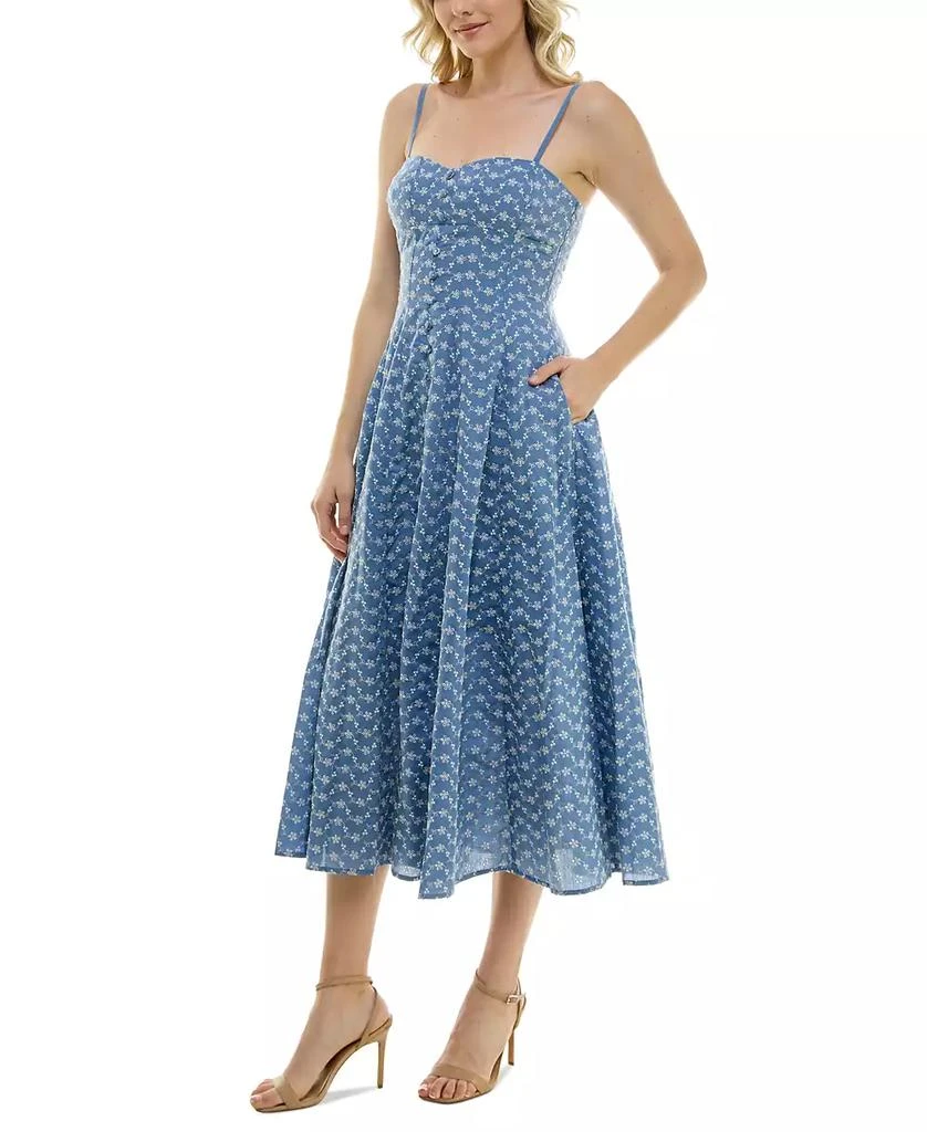 Taylor Petite Sweetheart-Neck Embroidered Midi Dress 4