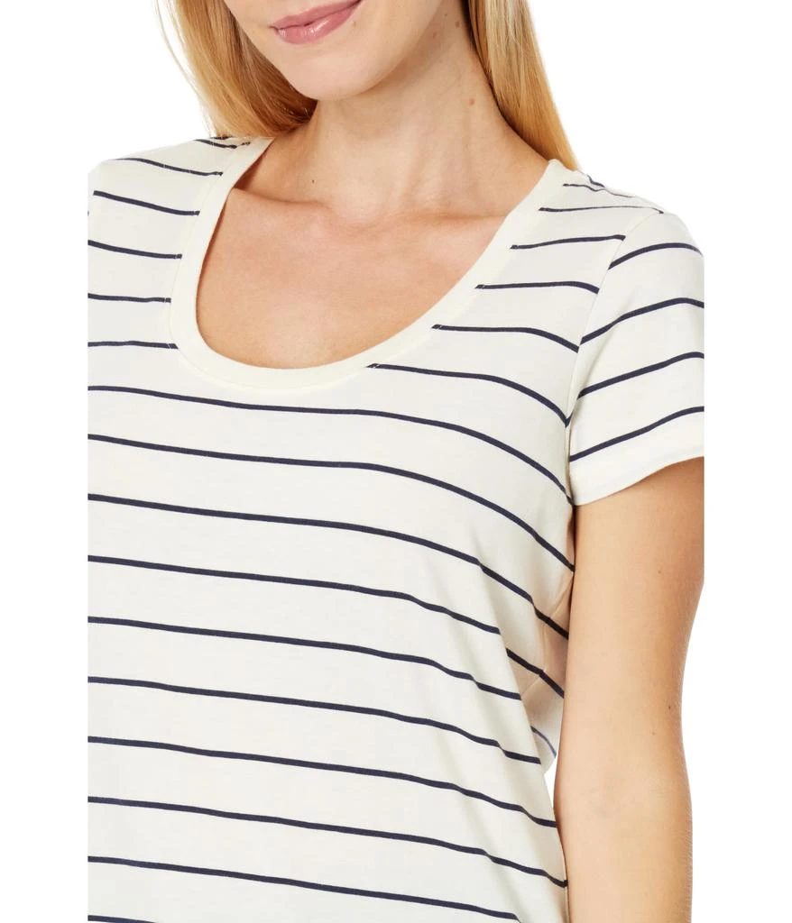 L.L.BEAN Soft Stretch Supima Tee Scoop Neck Short Sleeve Stripe 3