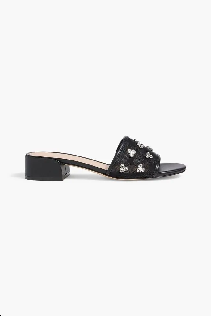 Stuart Weitzman Tammy crystal-embellished mesh mules