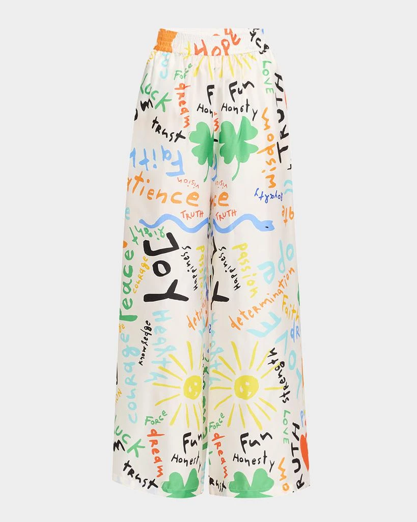 Rianna + Nina Kakanias Printed Fyori Silk Pants 1
