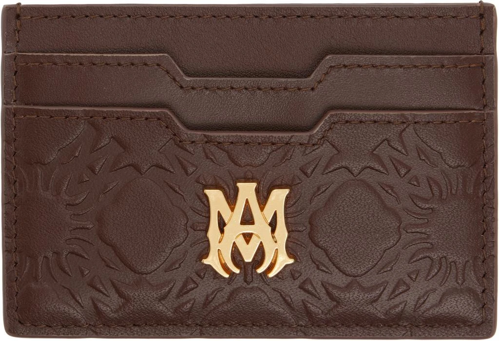 AMIRI Brown MA Quad Leather Card Holder