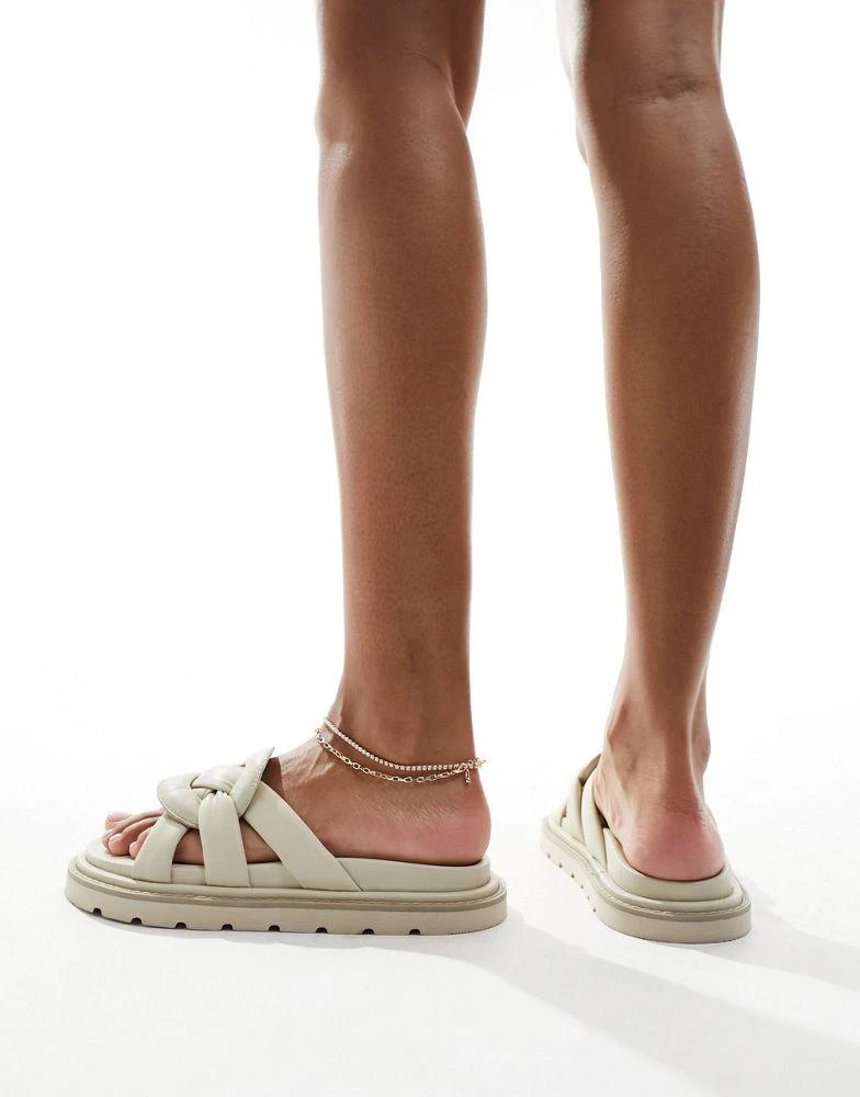 WALK LONDON Walk London Budapest Padded Sandals In Off White Leather 2