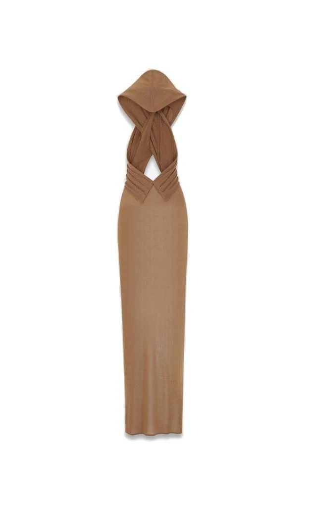 ruffle maxi dress Georgie Pink Ruffle Prom Dress
