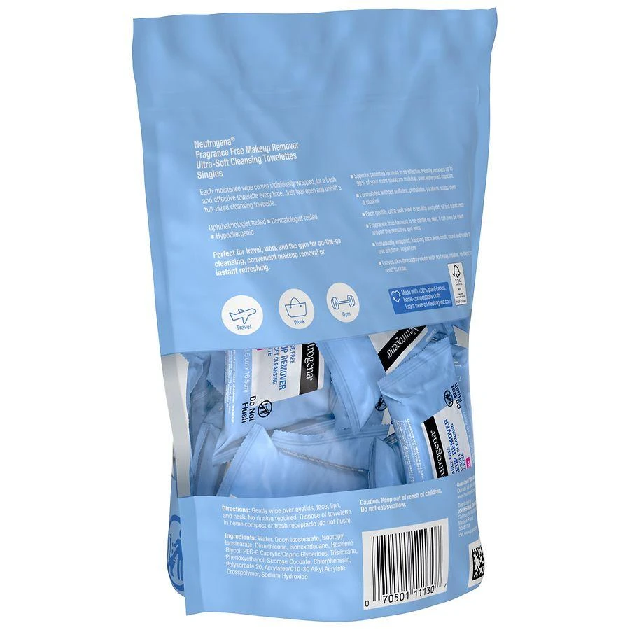 Neutrogena Makeup Remover Face Wipe Singles Fragrance-Free 9