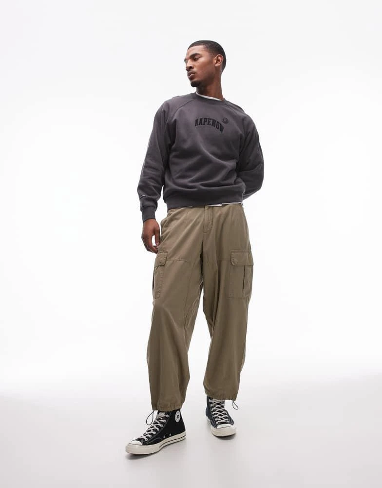 AAPE Aape By A Bathing Ape logo sweatshirt in washed grey 3