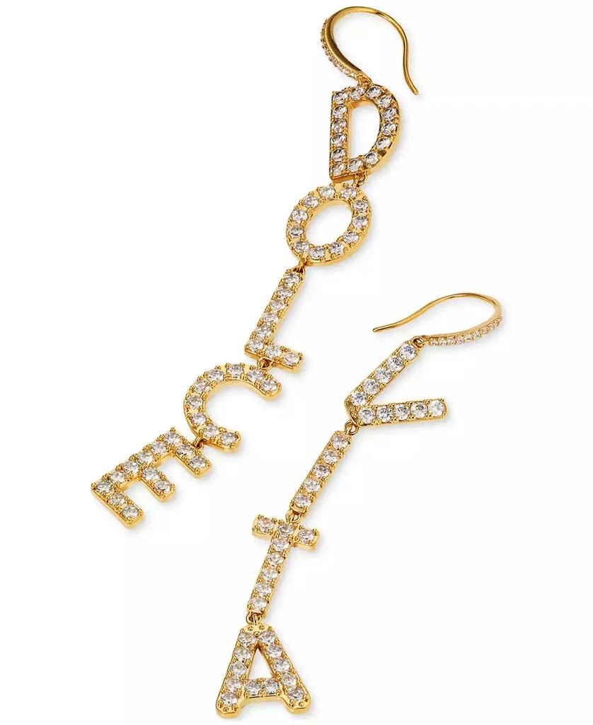Nadri AJOA by 18k Gold-Plated Pavé "Dolce Vita" Linear Drop Earrings 3